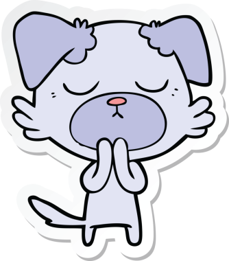 Bir insan tarafından çizilmiş şirin bir köpeğin çıkartması.