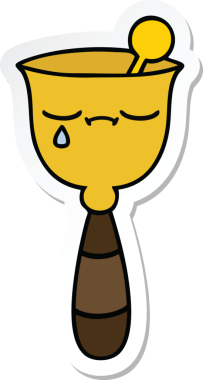 Bir insan tarafından çizilmiş şirin bir okul çanının çıkartması.