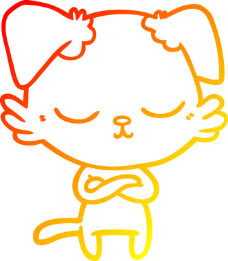 Bir insan tarafından çizilmiş sevimli bir köpeğin sıcak çizgi çizgisi.