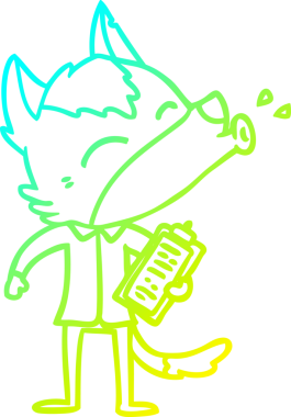 Bir insan tarafından çizilmiş uluyan bir ofis kurt çizgi filmi.