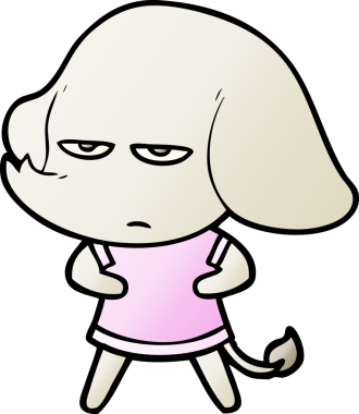 Bir insan tarafından çizilmiş kızgın bir fil.