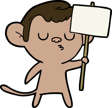 Bir insan tarafından çizilmiş çizgi maymun.