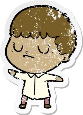 Bir insan tarafından çizilmiş huysuz bir çocuğun sıkıntılı çıkartması.