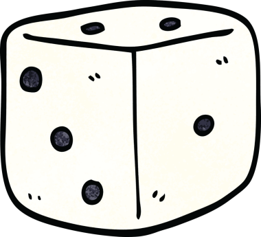 karikatür klasik zar bir insan tarafından çizildi