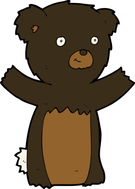 bir insan tarafından çizilmiş siyah ayı yavrusu.