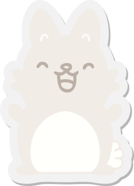 Bir insan tarafından çizilmiş tavşan etiketi.