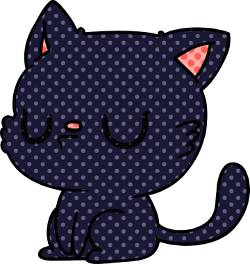 Bir insan tarafından çizilmiş kawaii kedisinin serbest çizimi.