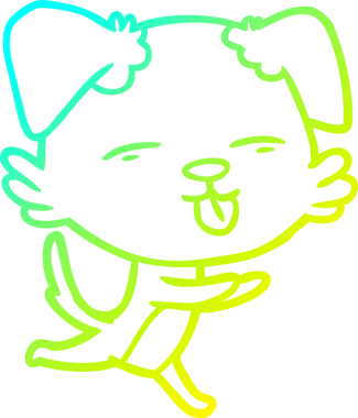 Bir insan tarafından çizilmiş bir çizgi film köpeğinin soğuk çizgi çizimi.