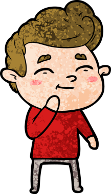 Bir insan tarafından çizilmiş mutlu çizgi film adamı.