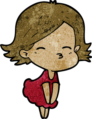 Bir insan tarafından çizilmiş karikatür kadın.