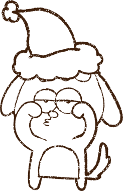 Bir insan tarafından çizilmiş Noel Köpeği Kömürü