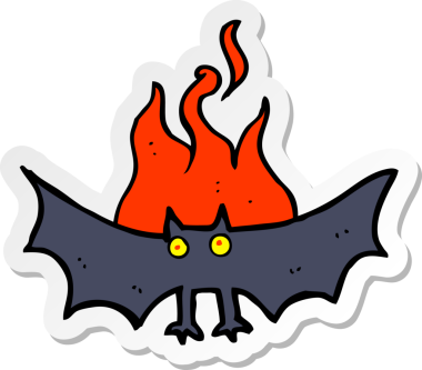 Bir insan tarafından çizilmiş ürkünç vampir yarasanın çıkartması.