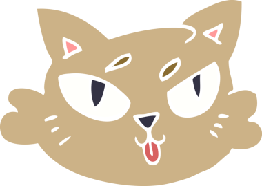 Bir insan tarafından çizilmiş kedi yüzü karalaması.