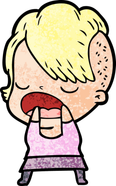 Bir insan tarafından çizilmiş havalı hippi kız çizgi filmi.