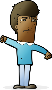 Bir insan tarafından çizilmiş kızgın bir adam.