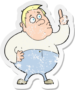 Bir insan tarafından çizilen soruyu soran bir çizgi film karakterinin gerilimli geçmiş yapıştırması.