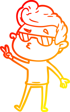 Bir insan tarafından çizilen karikatür karikatürünün sıcak çizgi çizimi.