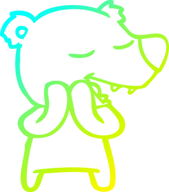 Bir insan tarafından çizilmiş kutup ayısının soğuk çizgi çizimi.