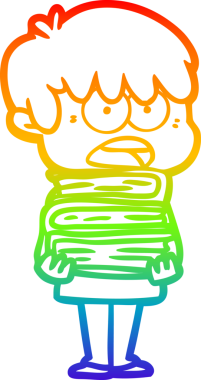 Bir insan tarafından çizilmiş endişeli bir çizgi film çocuğunun çizimi.