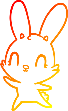 Bir insan tarafından çizilmiş sevimli bir tavşan çizgi film çizimi.