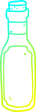 Bir insan tarafından çizilmiş bir karikatür iksir şişesinin soğuk gradyan çizgisi