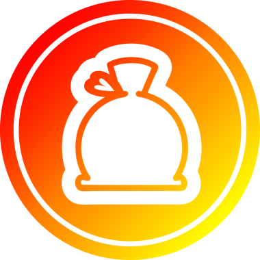 bir insan tarafından çizilmiş sıcak eğimli çuval dairesel simge