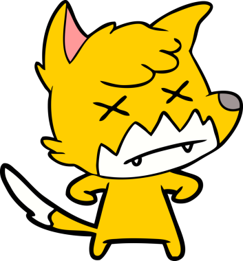 Ölü tilki çizgi film karakteri bir insan tarafından çizilmiş.