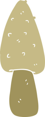 Bir insan tarafından çizilmiş düz renkli çizgi film mantarı