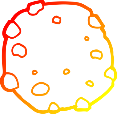 Bir insan tarafından çizilmiş çizgi film kurabiyesinin sıcak gradyan çizimi