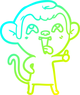 Bir insan tarafından çizilmiş çılgın bir çizgi film maymunu çizimi