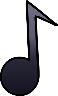 Bir insan tarafından çizilmiş bir notanın gölgelenmiş karikatürü