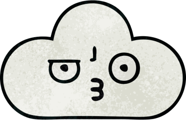 Bir insan tarafından çizilmiş beyaz bulutun retro grunge dokusu