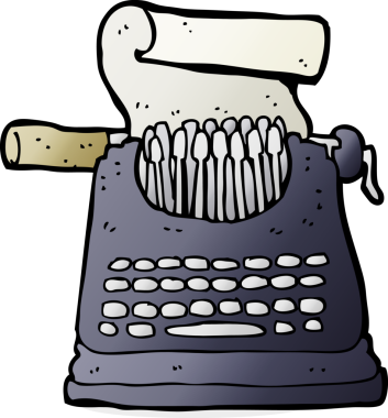 bir insan tarafından çizilmiş bir daktilo.