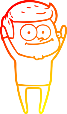 Bir insan tarafından çizilmiş mutlu bir adamın çizgi çizimi.