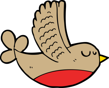 Bir insan tarafından çizilmiş çizgi film kuşu.