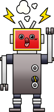 Bir insan tarafından çizilen robot arızasının gölgeli çizimi