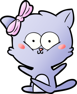 Bir insan tarafından çizilmiş çizgi film kedisi.