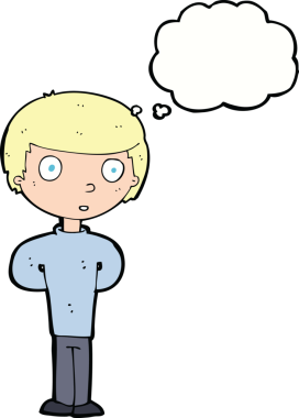 Bir insan tarafından çizilmiş düşünce balonlu endişeli bir adam.