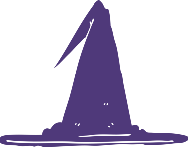 Bir insan tarafından çizilmiş karalama cadı şapkası.