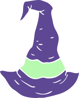 Bir insan tarafından çizilmiş karalama cadı şapkası.