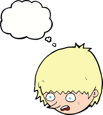 Bir insan tarafından çizilmiş düşünce baloncuğuyla gerilmiş bir yüz.