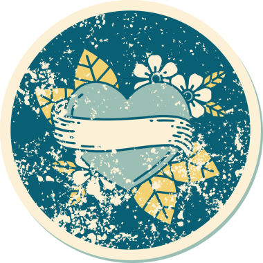 Bir insan tarafından çizilmiş kalp ve bayrağın sembolik depresif dövme şekli