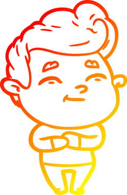 Bir insan tarafından çizilmiş mutlu bir çizgi film karakteri çizimi.