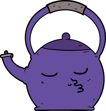 Bir insan tarafından çizilmiş bir çaydanlık.