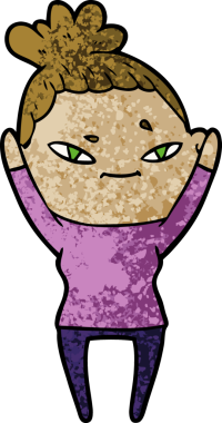 Bir insan tarafından çizilmiş karikatür kadın.