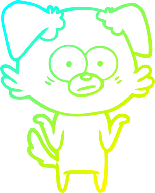 Bir insan tarafından çizilmiş bir köpek çizgi filminin soğuk gradyanı.