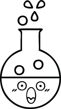 Bir insan tarafından çizilmiş bir test tüpünün çizgi çizimi