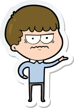 Bir insan tarafından çizilmiş bir karikatür çıkartması.