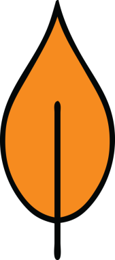 Bir insan tarafından çizilmiş güzel bir sonbahar yaprağı karikatürü.