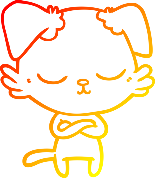 Bir insan tarafından çizilmiş sevimli bir köpeğin sıcak çizgi çizgisi.